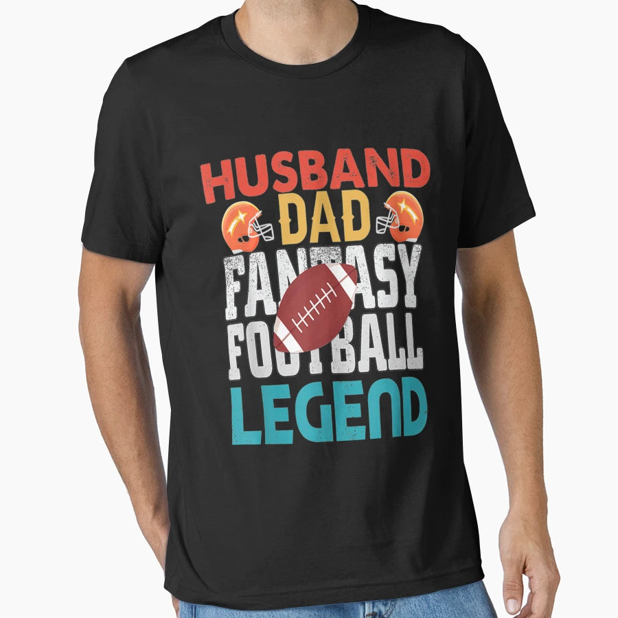 Mens Husband Dad Fantasy Football Legend T-Shirt - Unique Graphic Unisex - T-Shirt, Sweatshirt, Hoodie