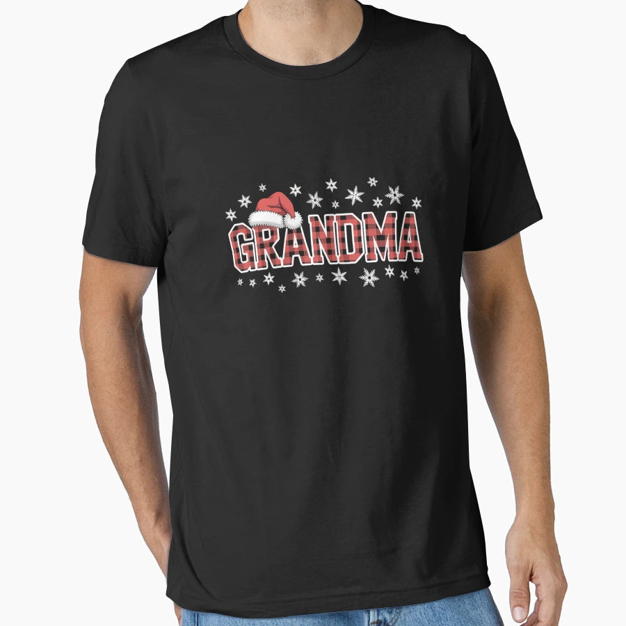 Buffalo Red Plaid Grandma Santa Family T-Shirt - Novelty Apparel Unisex - T-Shirt, Sweatshirt, Hoodie