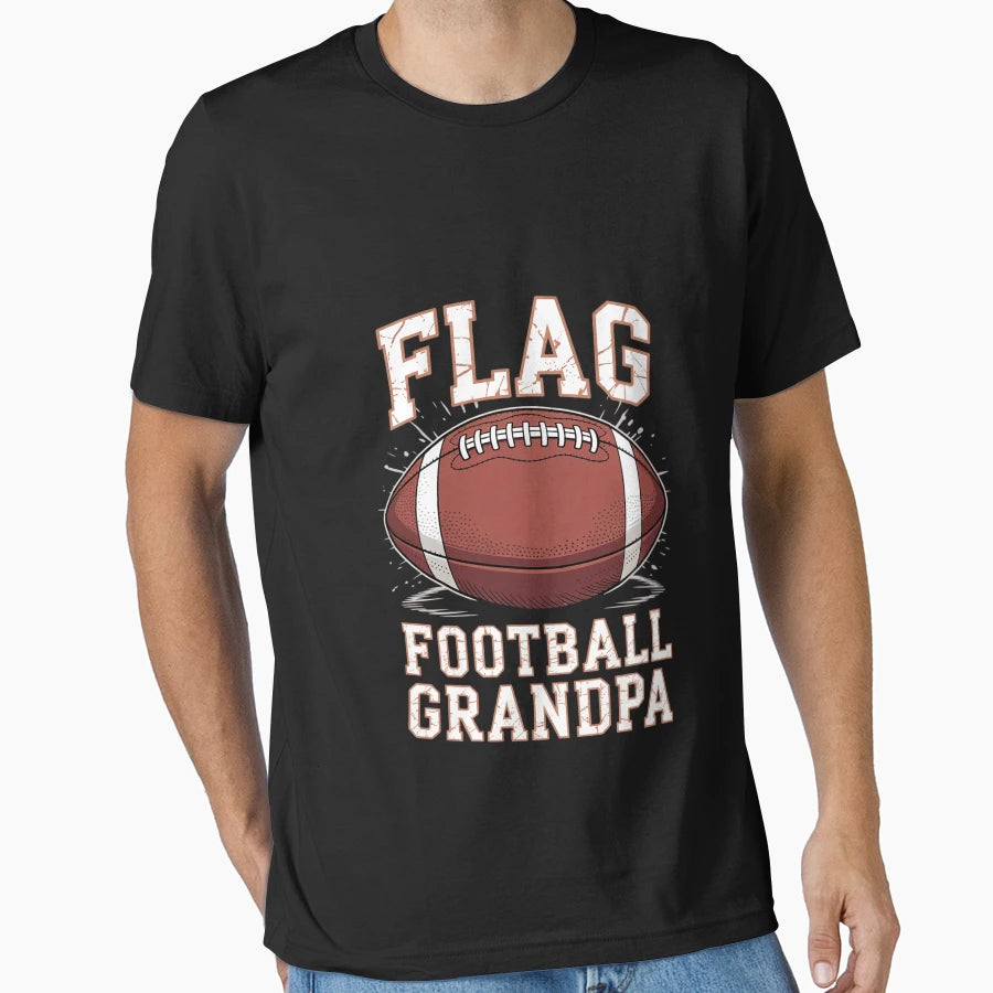 Flag Football Grandpa Player Flag T-Shirt - Novelty Apparel for Adults - T-Shirt, Sweatshirt, Hoodie
