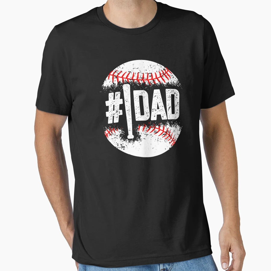 1 Dad Baseball Number One Daddy Son T-Shirt - Fun Novelty Design Unisex - T-Shirt, Sweatshirt, Hoodie