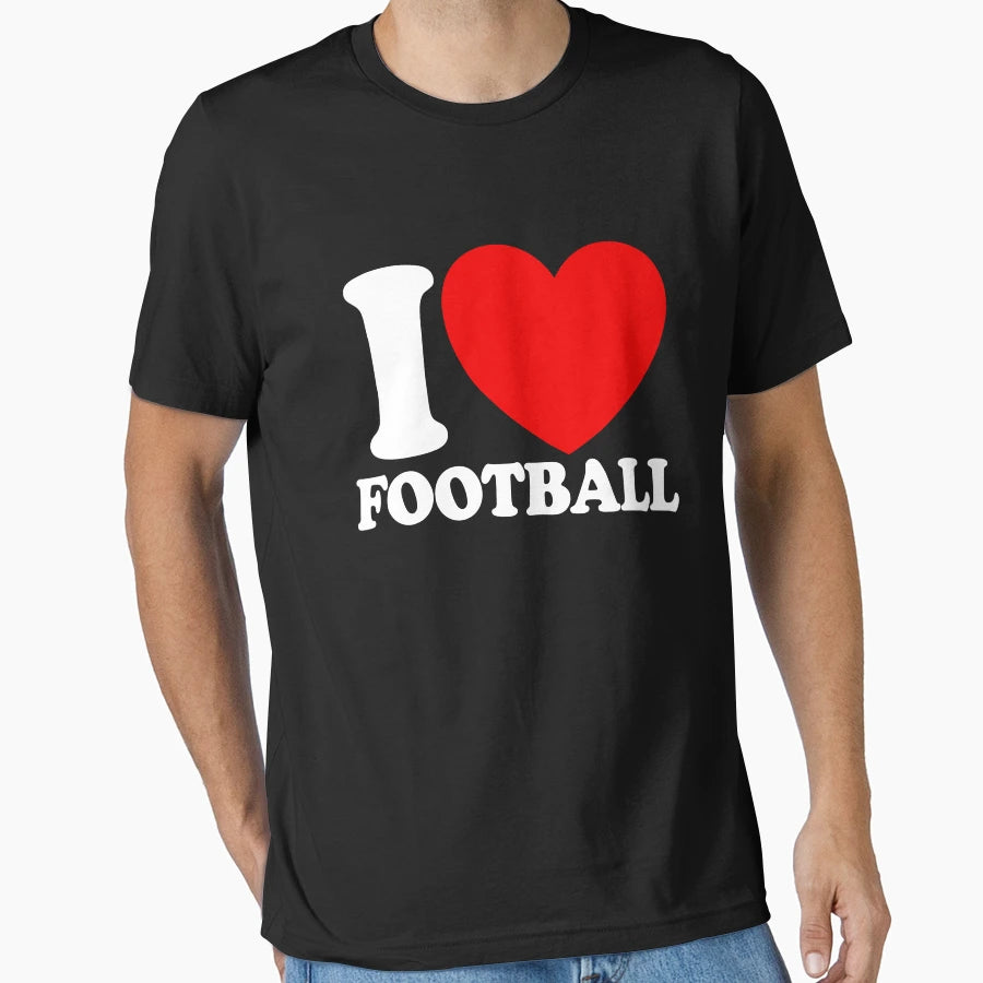 I Love Football Red Heart Football Lover I T-Shirt - Unique Graphic Unisex - T-Shirt, Sweatshirt, Hoodie