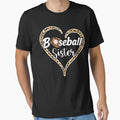 Leopard Baseball Sister Heart T-Shirt - Fun Novelty Design Men Women - T-Shirt, Sweatshirt, Hoodie
