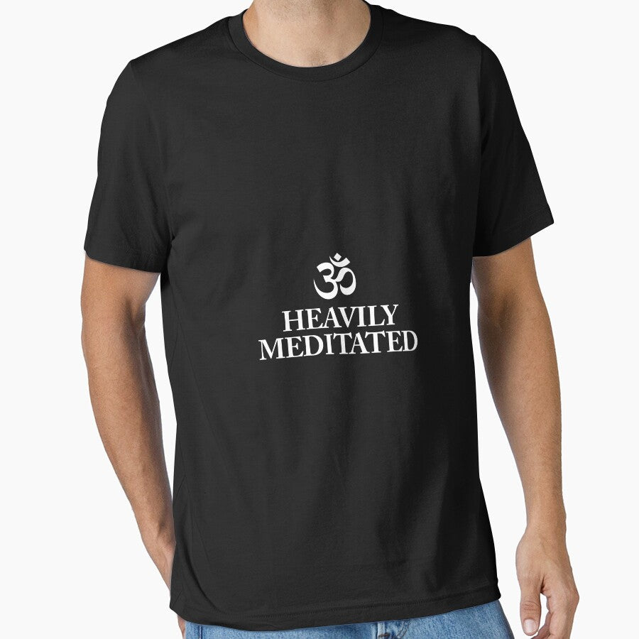 Heavily Meditated Funny Meditation Gift for Zen Yogis - Adult & Kids T-Shirts, Sweatshirts & Hoodies apparel design preview 1