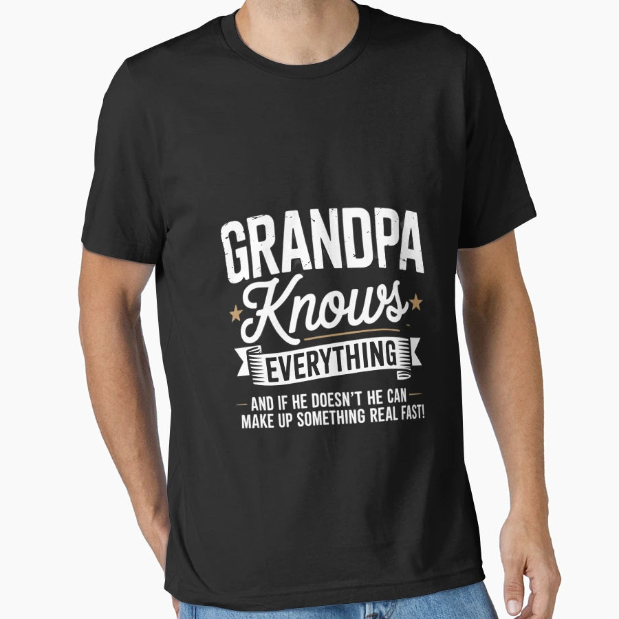 Grandpa Knows Everything 60Th Gift T-Shirt - Unique Graphic Men Women - T-Shirt, Sweatshirt, Hoodie
