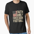 Faith Family Freedom Football T-Shirt - Streetwear Style Men Women - T-Shirt, Sweatshirt, Hoodie