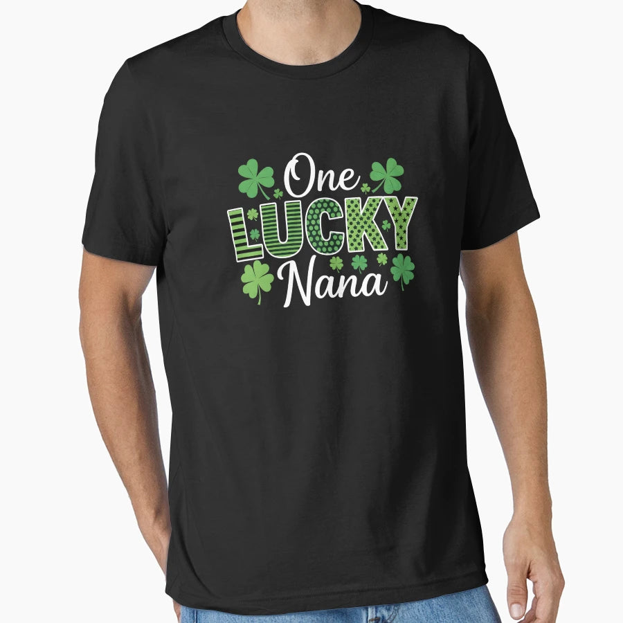 One Lucky Nana Shamrock Nana St T-Shirt - Custom Art Print Men Women - T-Shirt, Sweatshirt, Hoodie