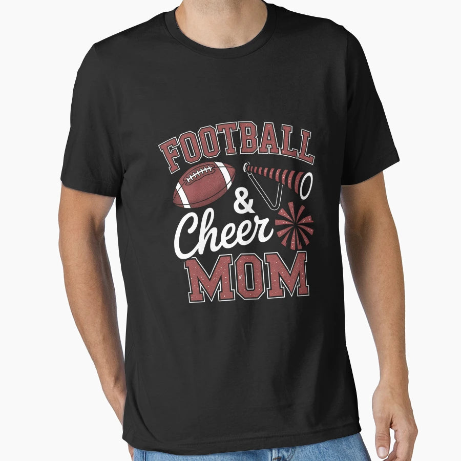 Loud Proud Football And Cheer Mom T-Shirt - Novelty Apparel for Adults - T-Shirt, Sweatshirt, Hoodie