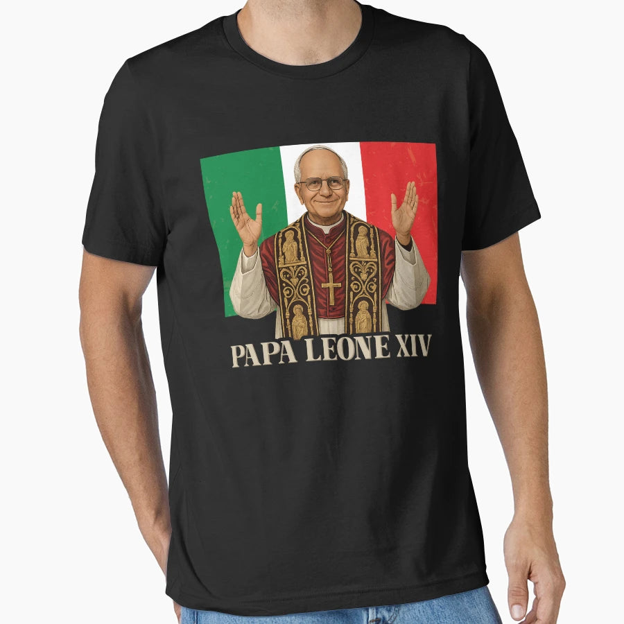 Papa Leone Xiv Italy Flag Cardinal T-Shirt - Trendy Graphic Men Women - T-Shirt, Sweatshirt, Hoodie