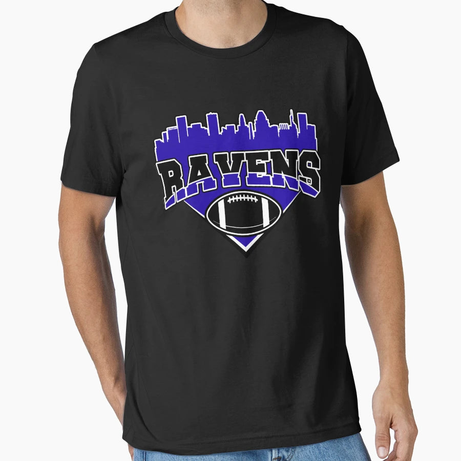Ravens Football Skyline Football Team T-Shirt - Novelty Apparel Men Women - T-Shirt, Sweatshirt, Hoodie