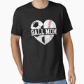 Ball Mom Heart Funny Baseball Soccer T-Shirt - Fun Novelty Design Unisex - T-Shirt, Sweatshirt, Hoodie