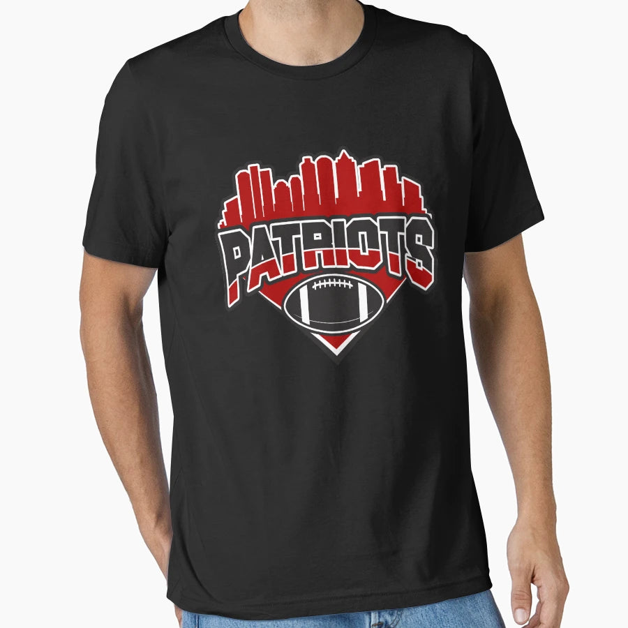 Patriots Football Skyline Football T-Shirt - Casual Everyday Wear Unisex - T-Shirt, Sweatshirt, Hoodie