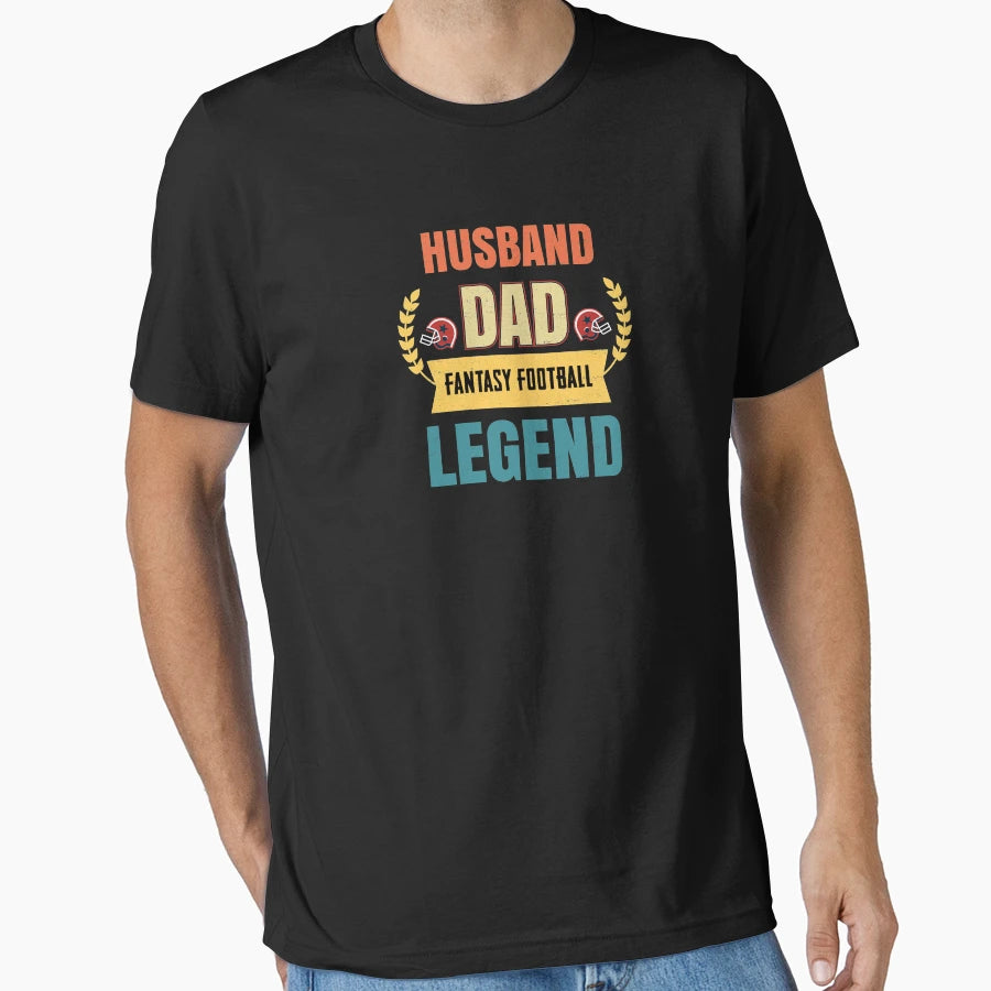 Husband Dad Fantasy Football Legend Ffl T-Shirt - Minimalist Print Unisex - T-Shirt, Sweatshirt, Hoodie