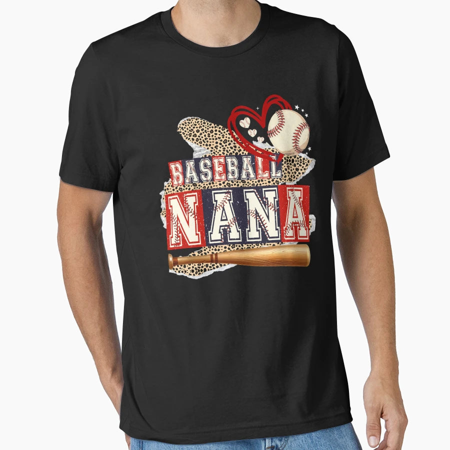 Baseball Nana Patriotic Leopard T-Shirt - Fun Novelty Design Unisex - T-Shirt, Sweatshirt, Hoodie