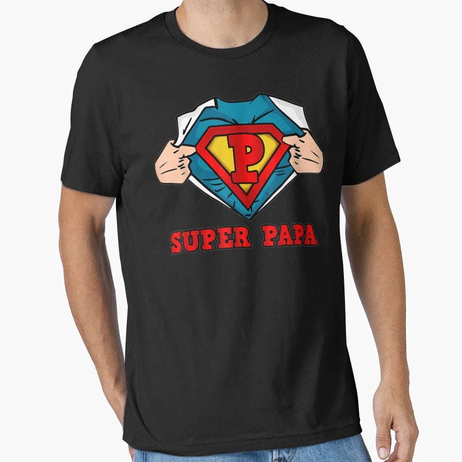 Mens Super Papa Hero T-Shirt - Unique Graphic Men Women - T-Shirt, Sweatshirt, Hoodie