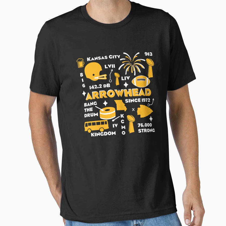 Kansas City Football Mural T-Shirt - Graphic Print Men Women - T-Shirt, Sweatshirt, Hoodie