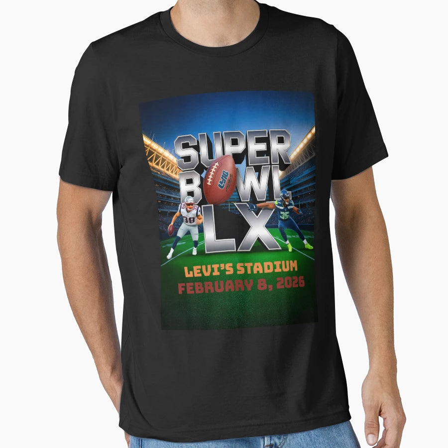 Super Bowl Lx Levis Stadium February T-Shirt - Novelty Apparel for Adults - T-Shirt, Sweatshirt, Hoodie