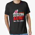 Caution Football Aunt Will Yell Loudly T-Shirt - Unique Graphic for Adults - T-Shirt, Sweatshirt, Hoodie