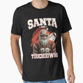 Santa And Touchdowns Football T-Shirt - Unique Graphic Unisex - T-Shirt, Sweatshirt, Hoodie
