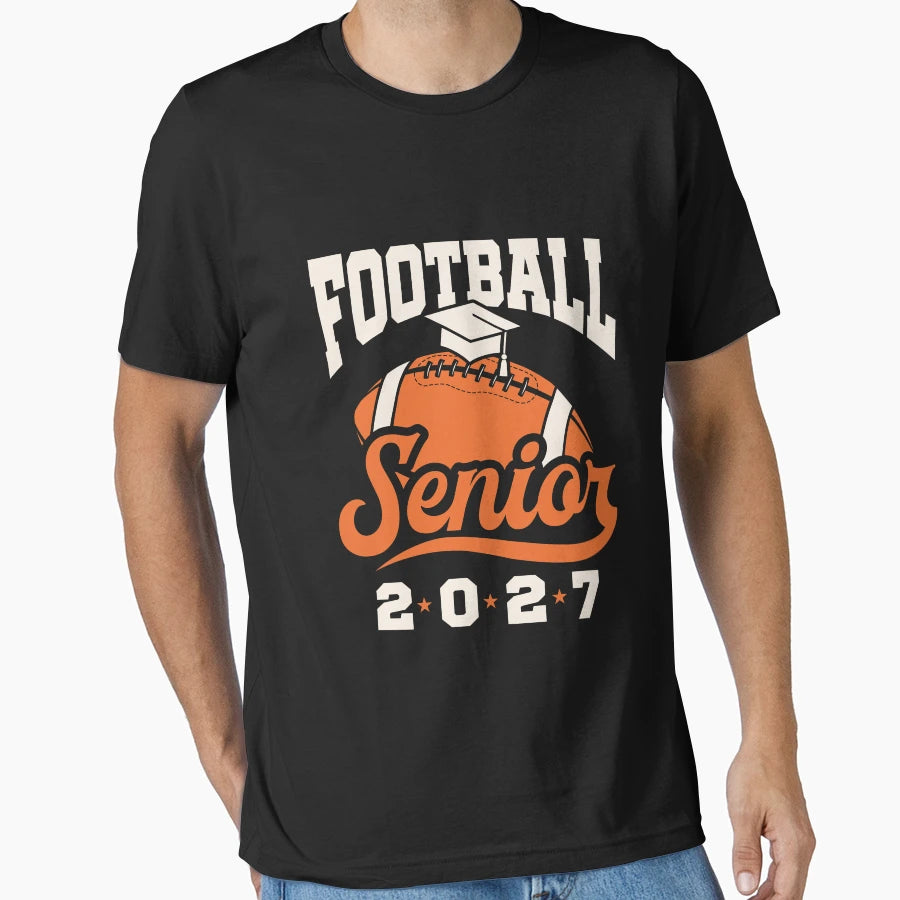 Football Senior 2027 Graduating Class T-Shirt - Minimalist Print Men Women - T-Shirt, Sweatshirt, Hoodie