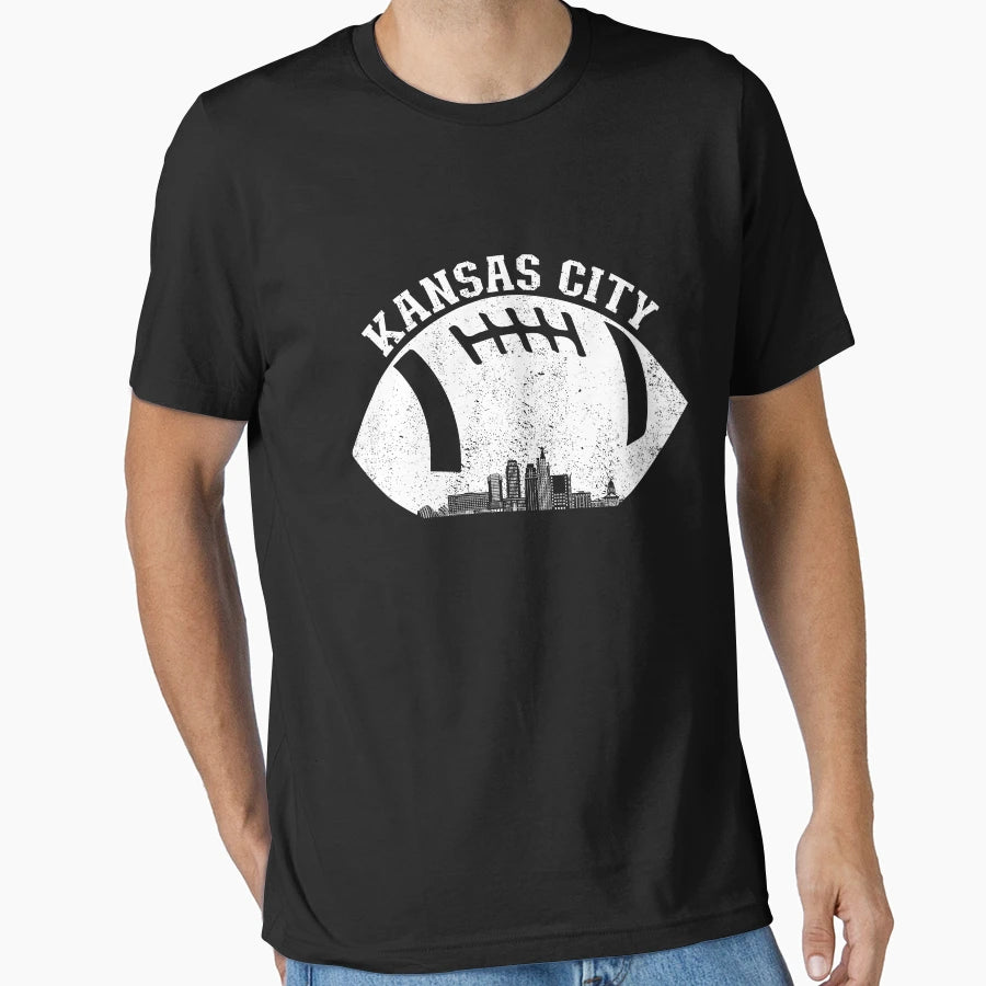 Kansas City Skyline Football Fan Kansas T-Shirt - Streetwear Style Unisex - T-Shirt, Sweatshirt, Hoodie