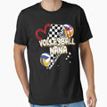 Volleyball Nana Heart Bow Checkered T-Shirt - Fun Novelty Design for Adults - T-Shirt, Sweatshirt, Hoodie