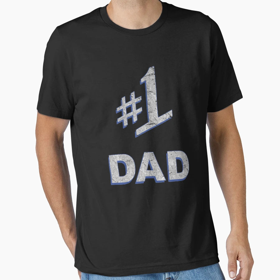 Number One 1 Dad Fathers Day Gift T-Shirt - Minimalist Print for Adults - T-Shirt, Sweatshirt, Hoodie
