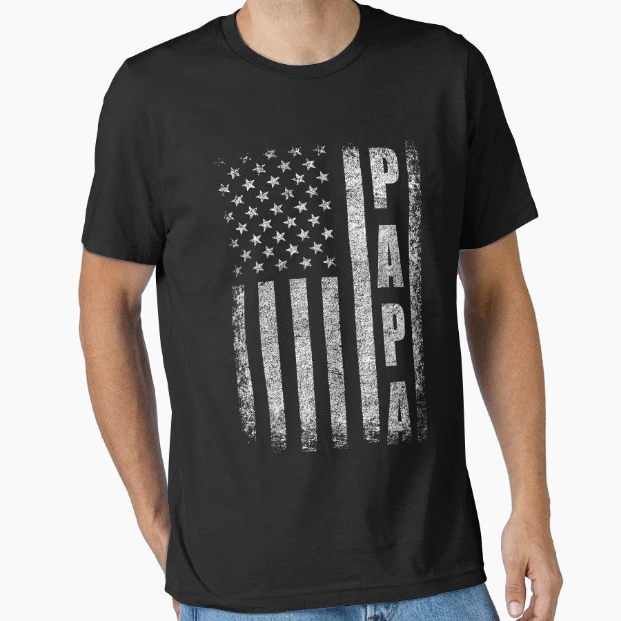 Dad Bold Patriotic American Flag Fathers T-Shirt - Graphic Print Men Women - T-Shirt, Sweatshirt, Hoodie