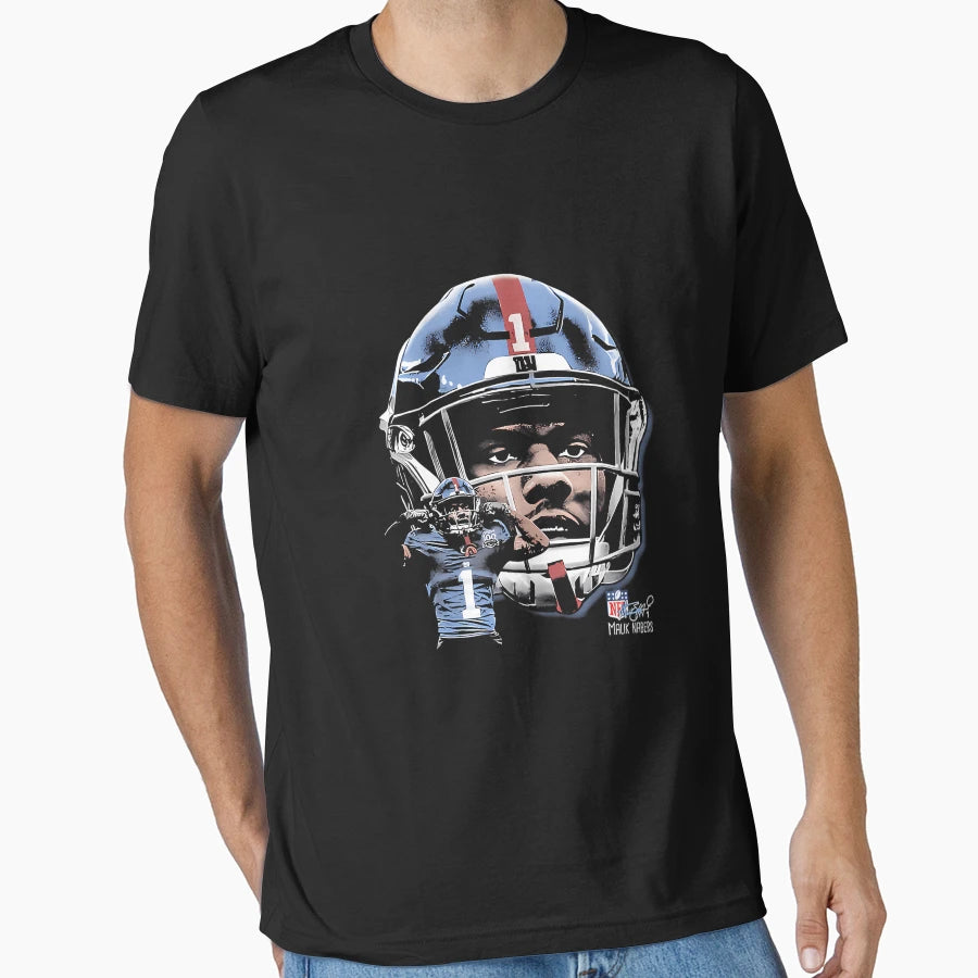 Malik Nabers New York G Helmet T-Shirt - Custom Art Print for Adults - T-Shirt, Sweatshirt, Hoodie