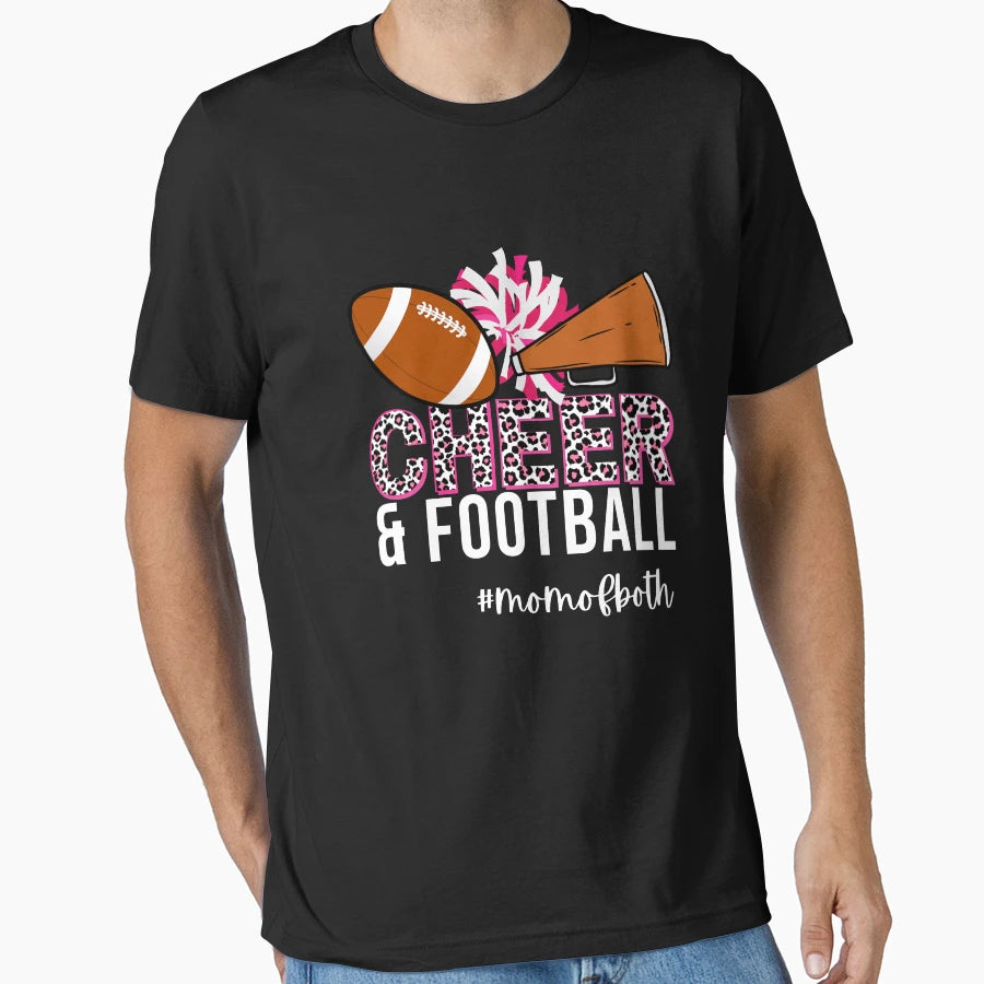 Cheer And Football Mom Both Leopard T-Shirt - Streetwear Style Men Women - T-Shirt, Sweatshirt, Hoodie