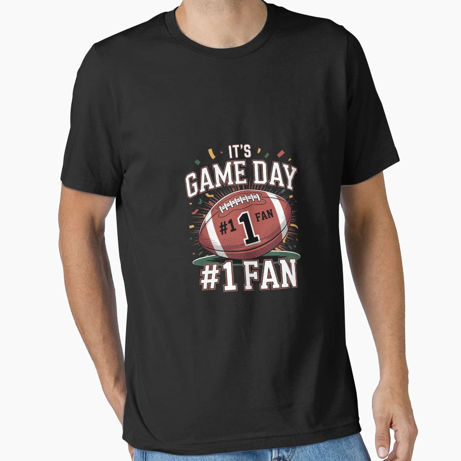 Football Game Day No 1 Fan Football Game T-Shirt - Minimalist Print Unisex - T-Shirt, Sweatshirt, Hoodie