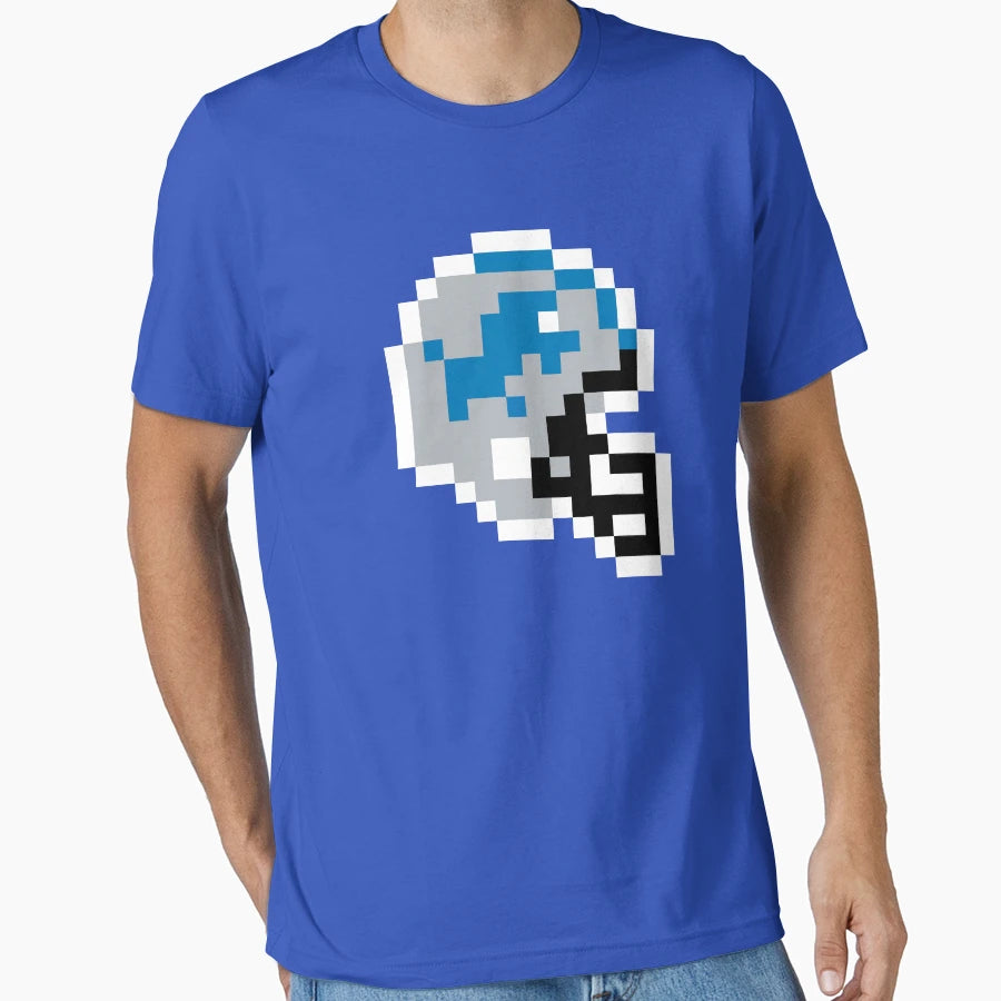 Detroit Lions 8 Bit Football Helmet T-Shirt - Novelty Apparel Men Women - T-Shirt, Sweatshirt, Hoodie