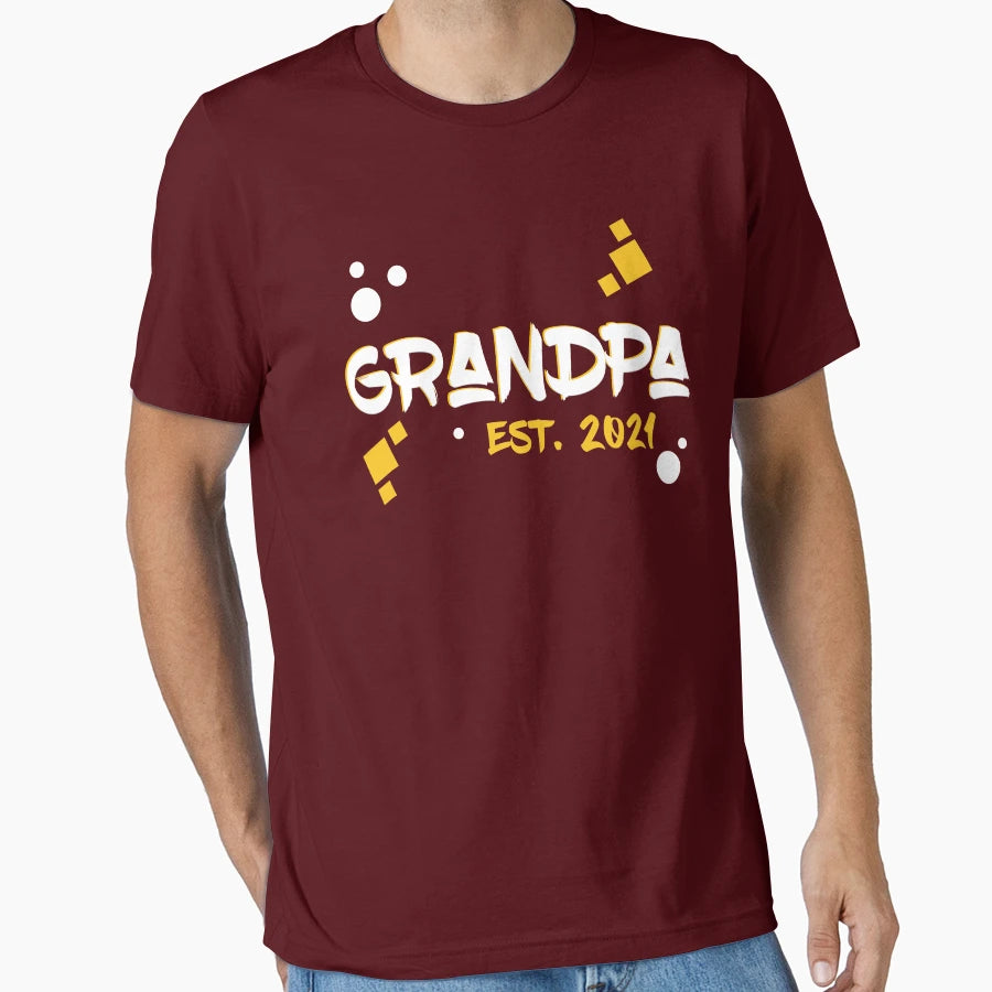 Grandpa Est 2021 T-Shirt - Minimalist Print Men Women - T-Shirt, Sweatshirt, Hoodie