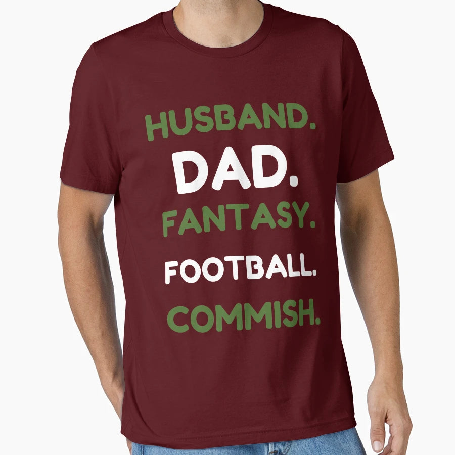 Husband Dad Fantasy Football Commish T-Shirt - Trendy Graphic Unisex - T-Shirt, Sweatshirt, Hoodie