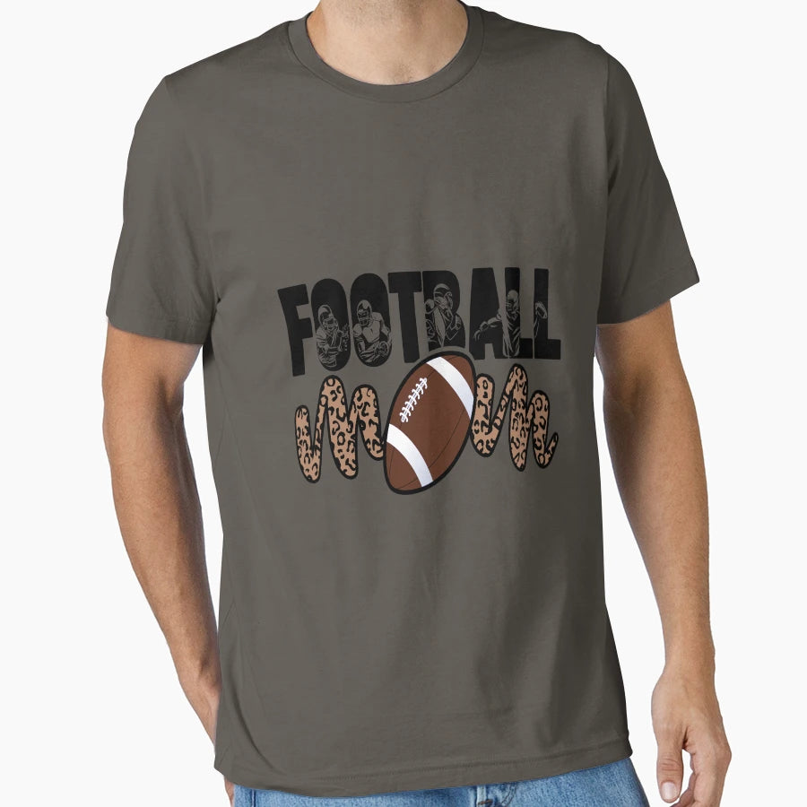 Football Mom Leopard Funny Football T-Shirt - Novelty Apparel for Adults - T-Shirt, Sweatshirt, Hoodie