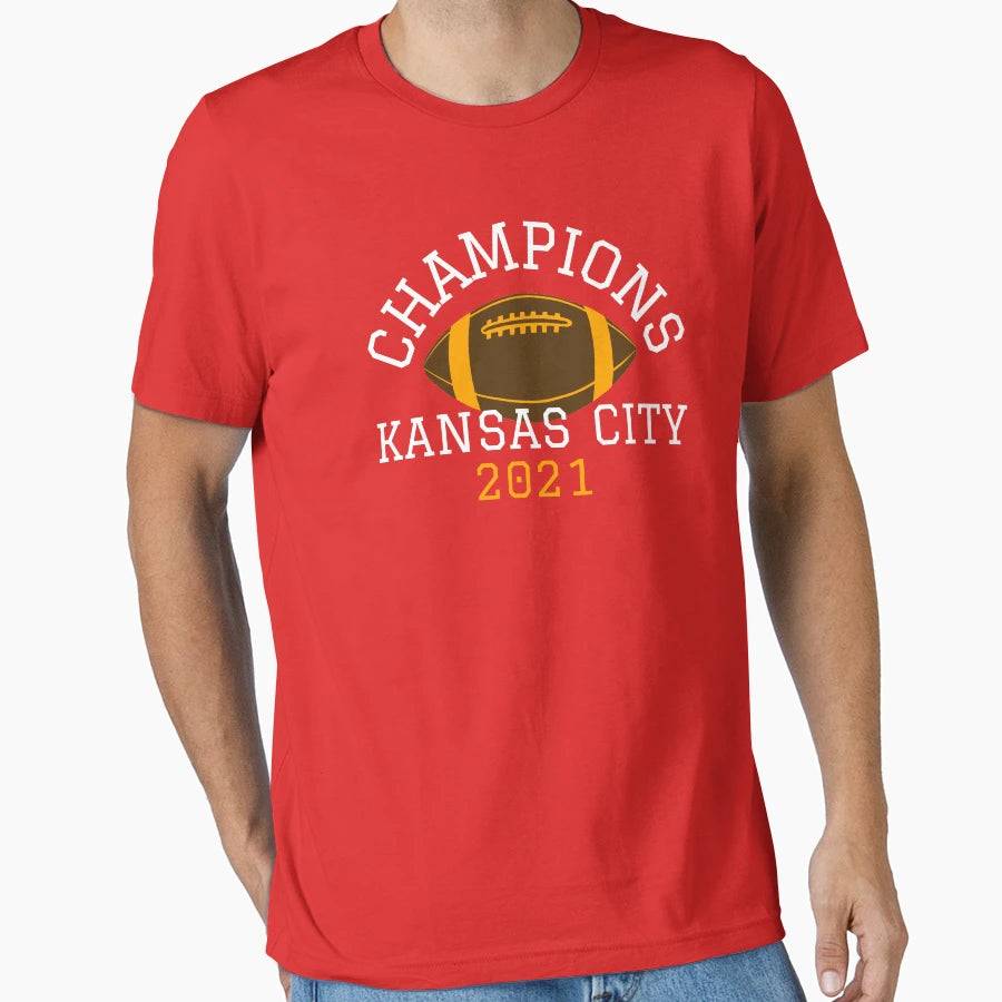 Kansas City Football Champions 2021 T-Shirt - Aesthetic Graphic Unisex - T-Shirt, Sweatshirt, Hoodie