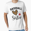 Baseball Sister Leopard Heart Funny T-Shirt - Streetwear Style Men Women - T-Shirt, Sweatshirt, Hoodie