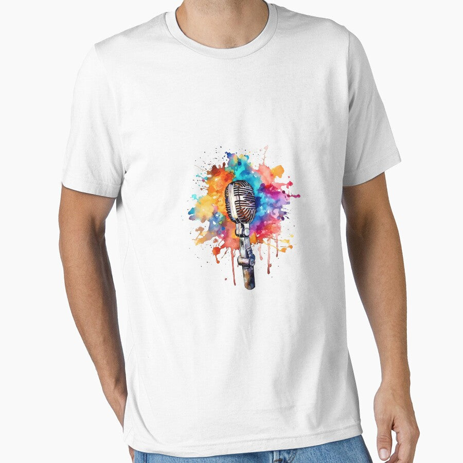 Microphone Singer in Vibrant Graffiti Art by - Adult & Kids T-Shirts, Sweatshirts & Hoodies apparel design preview 1