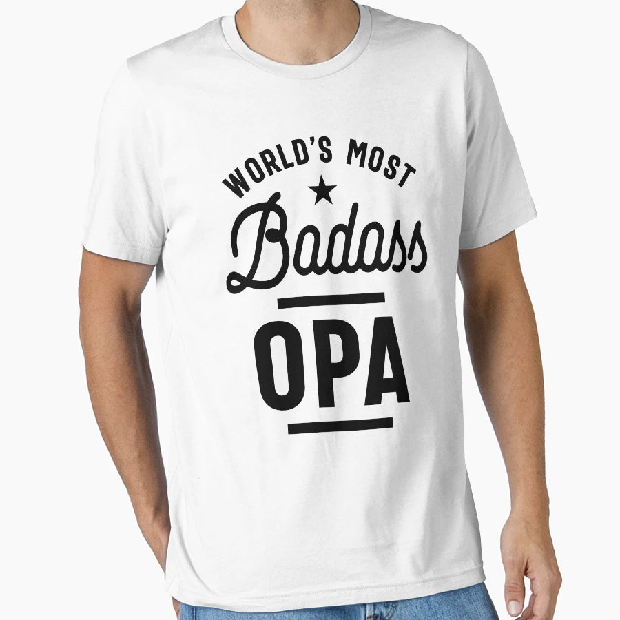Mens Worlds Most Badass Opa Grandpa T-Shirt - Trendy Graphic for Adults - T-Shirt, Sweatshirt, Hoodie
