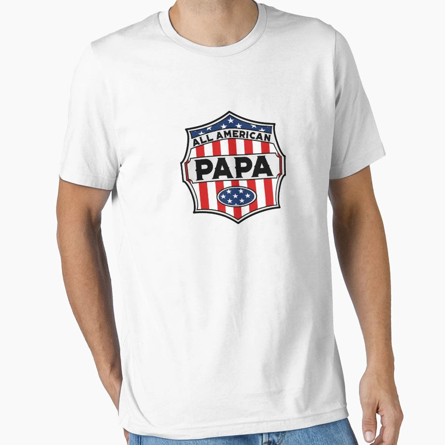 Patriotic American Fathers Day T-Shirt - Minimalist Print Men Women - T-Shirt, Sweatshirt, Hoodie
