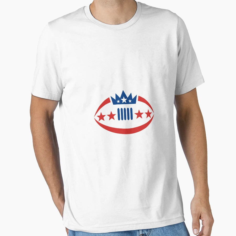 American Football Ball Crown Star Icon T-Shirt - Novelty Apparel Men Women - T-Shirt, Sweatshirt, Hoodie