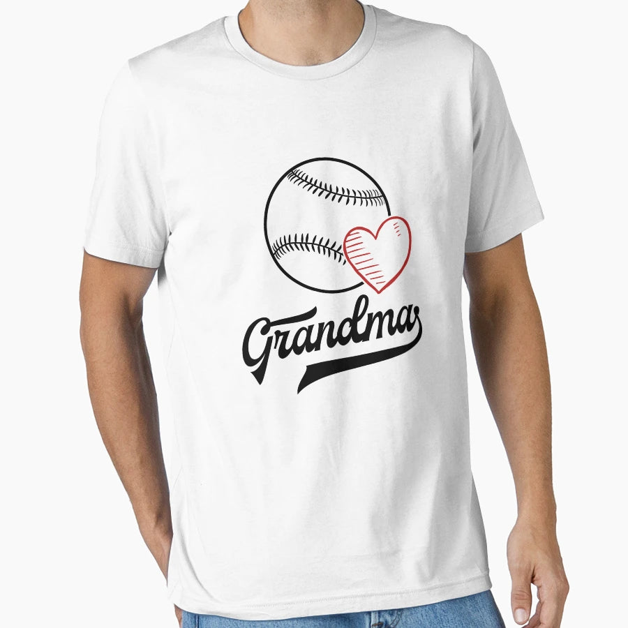 Baseball Grandma Shirts Heart T-Shirt - Minimalist Print Men Women - T-Shirt, Sweatshirt, Hoodie