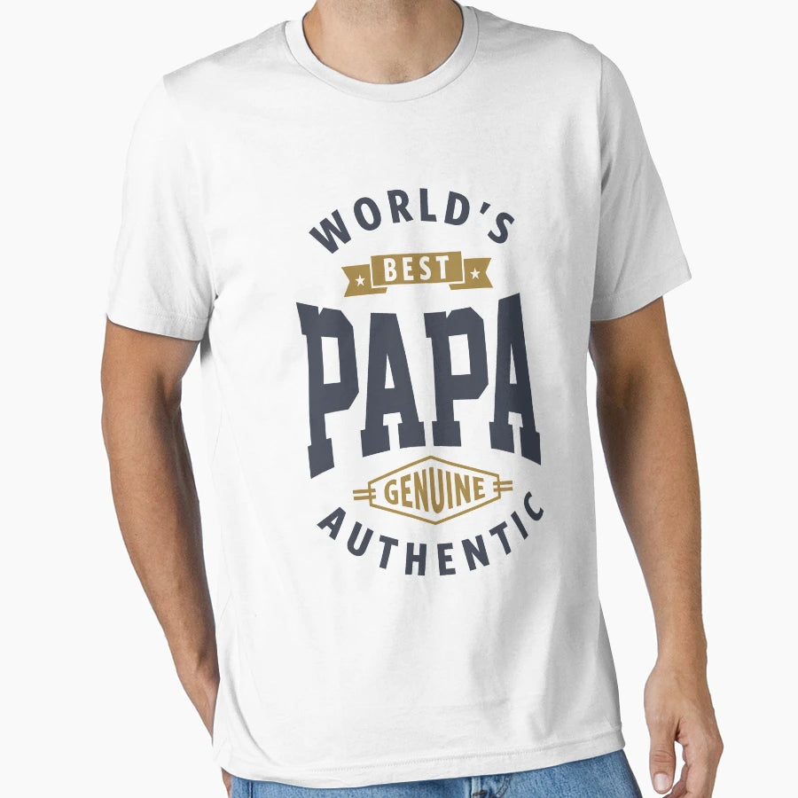 Worlds Best Papa T-Shirt - Custom Art Print Unisex - T-Shirt, Sweatshirt, Hoodie