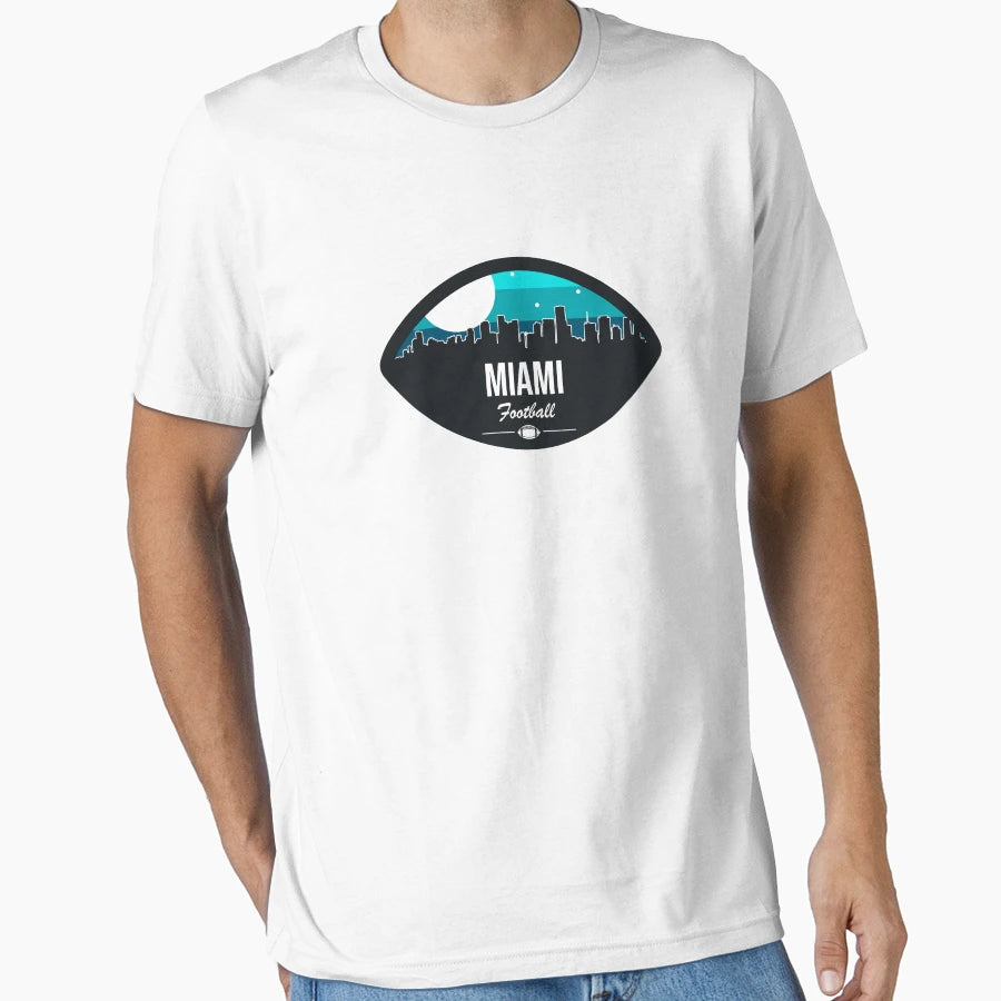 Miami Football Skyline Badge T-Shirt - Streetwear Style Unisex - T-Shirt, Sweatshirt, Hoodie