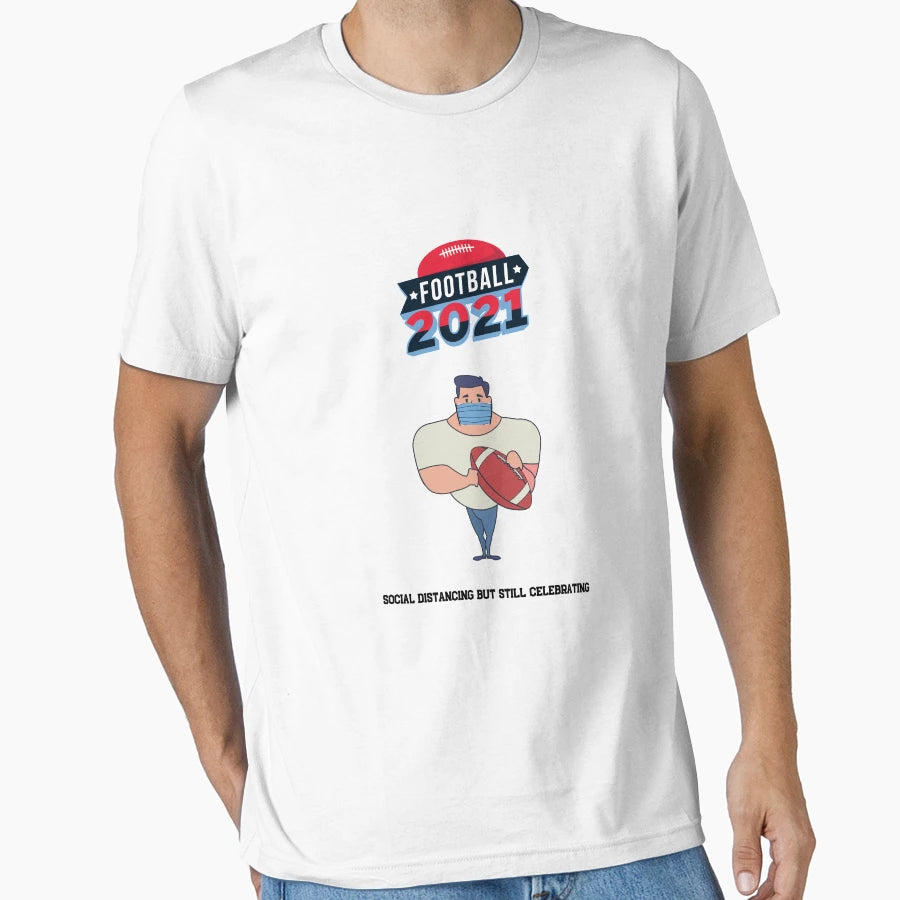 Social Distance American Football T-Shirt - Fun Novelty Design for Adults - T-Shirt, Sweatshirt, Hoodie