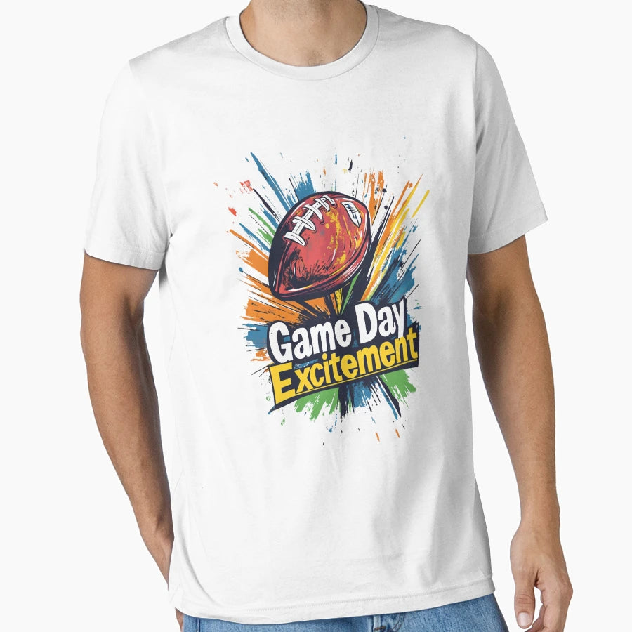 Game Day Excitement Vibrant Football T-Shirt - Graphic Print for Adults - T-Shirt, Sweatshirt, Hoodie