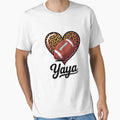 Leopard Football Love Heart Yaya T-Shirt - Graphic Print for Adults - T-Shirt, Sweatshirt, Hoodie