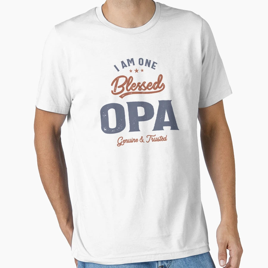 I Am One Blessed Opa Grandparents Day T-Shirt - Minimalist Print Men Women - T-Shirt, Sweatshirt, Hoodie