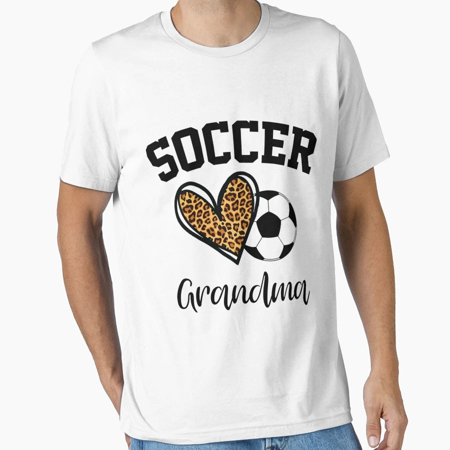 Soccer Grandma Leopard Heart Funny T-Shirt - Graphic Print Men Women - T-Shirt, Sweatshirt, Hoodie