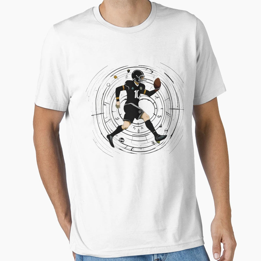 Dynamic Football Player Action Bold T-Shirt - Streetwear Style for Adults - T-Shirt, Sweatshirt, Hoodie