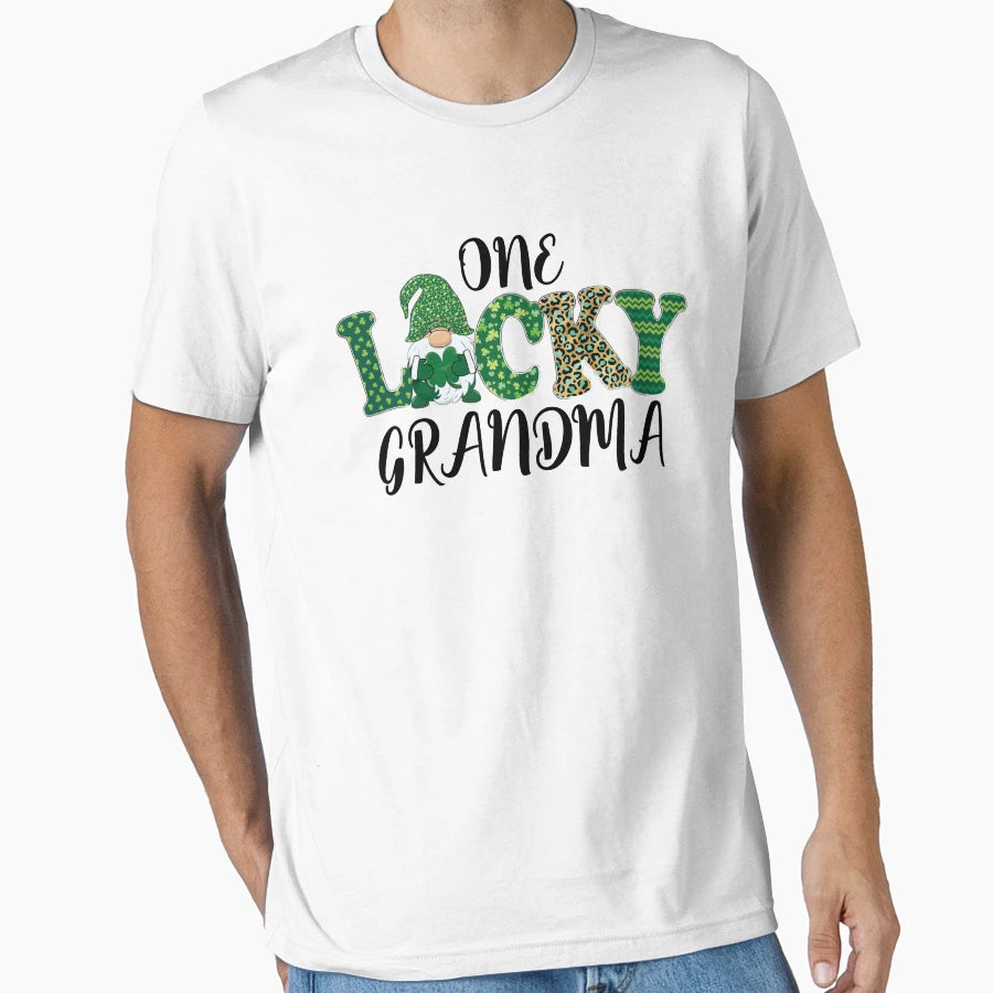 One Lucky Grandma St Patricks Day T-Shirt - Casual Everyday Wear Unisex - T-Shirt, Sweatshirt, Hoodie